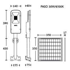 โคมไฟถนนโซล่าเซลล์ 30W BEC รุ่น PASO