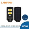 โคมไฟถนนโซล่าเซลล์ LED 60W LAMPTAN SMART SENSOR SHINIC
